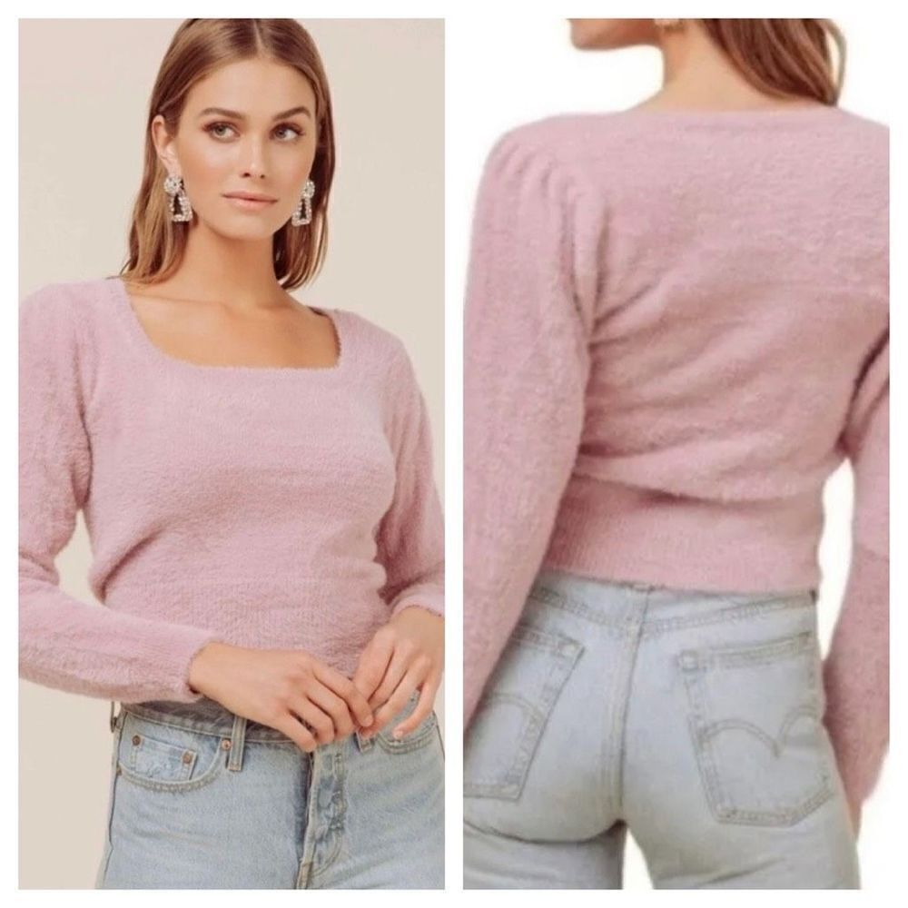 ASTR The Label Square Neck Sweater‎ XL Soft Pink